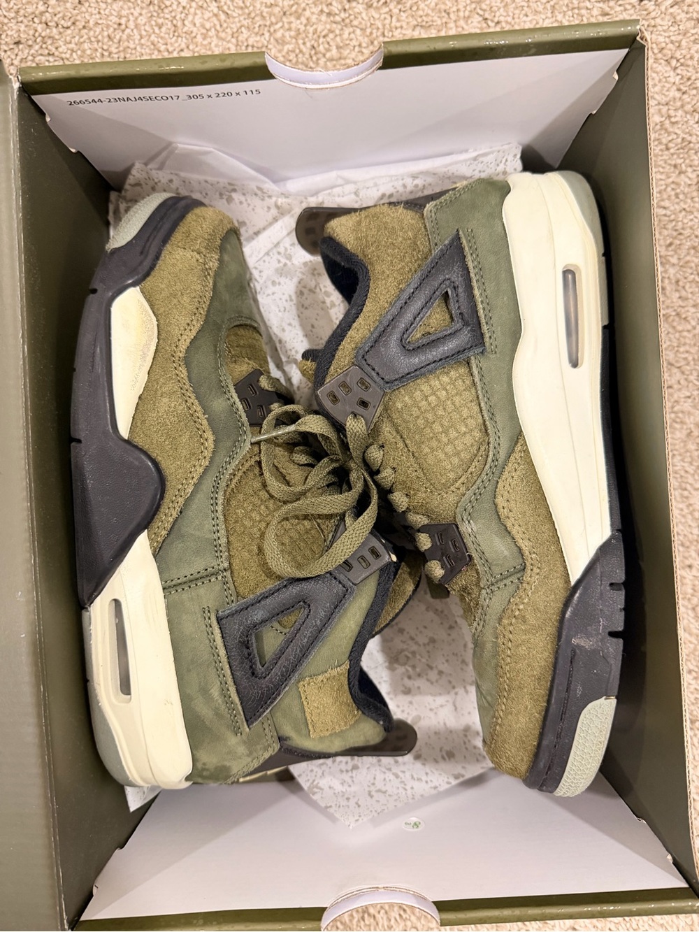 Youth Air Jordan 4 Retro SE Craft "Olive"